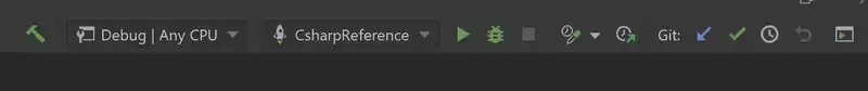 Run and debug buttons in Rider