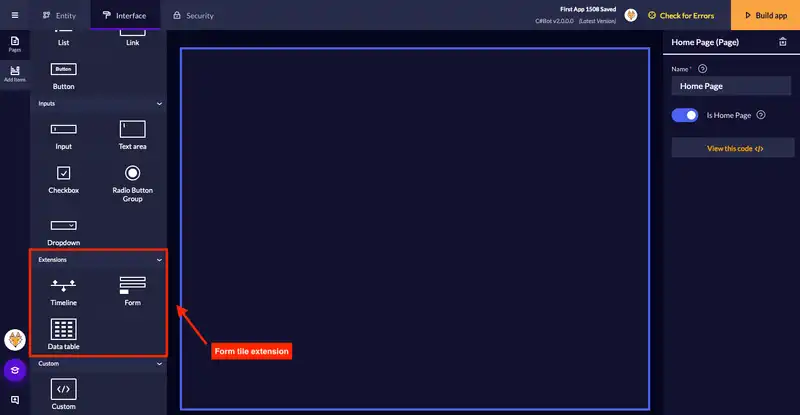 Adding form tile in UI Diagram