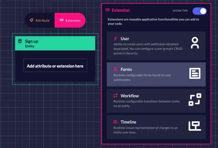 Sign up Form Entity Example