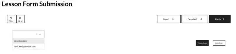 form submission dropdown