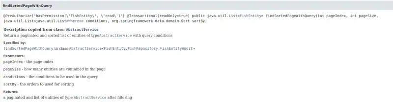 findSortedPageWithQuery javadoc