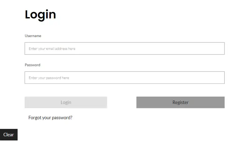 Login Screen