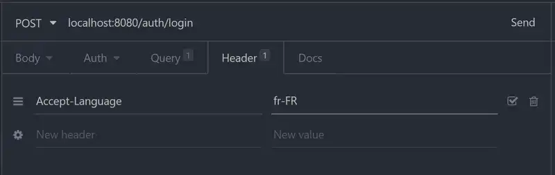 Screenshot of headers being added to request