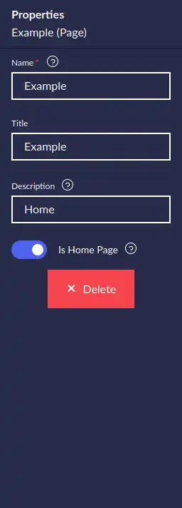 Settings for Example Page