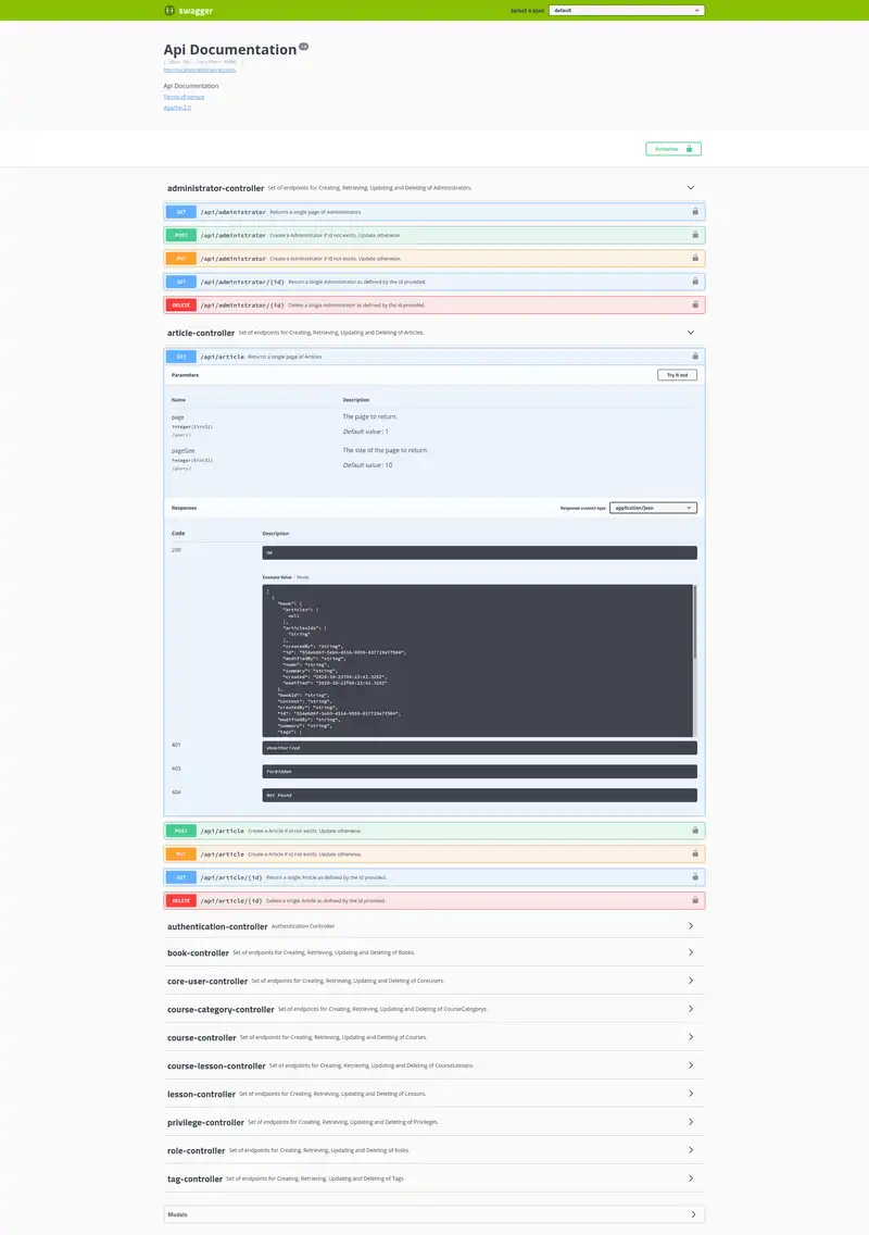 Swagger interface