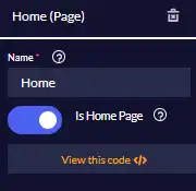 Page properties panel