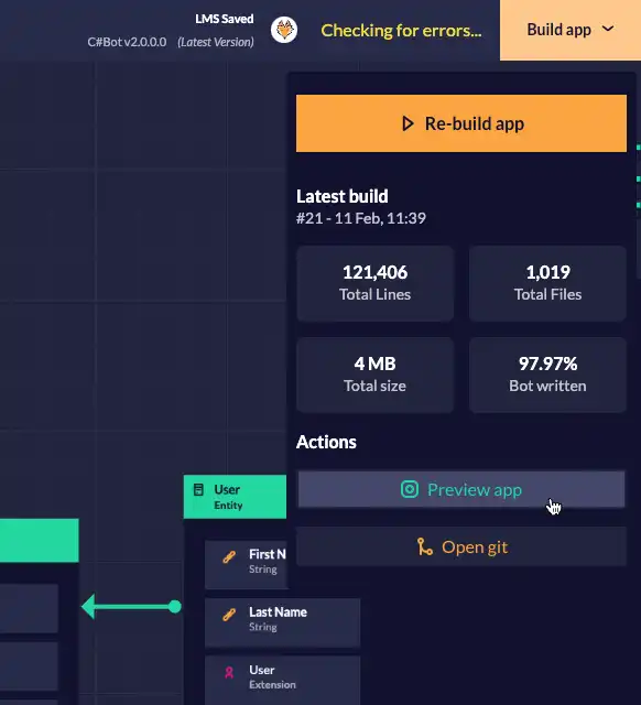 Build Preview App Button Location