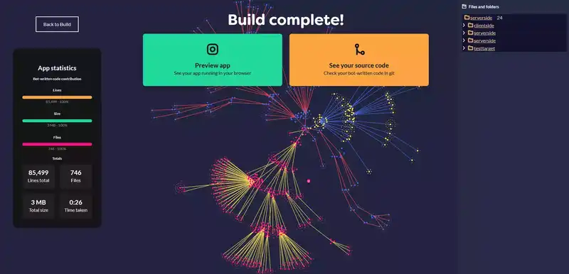 Codebots build with See Your Repo button